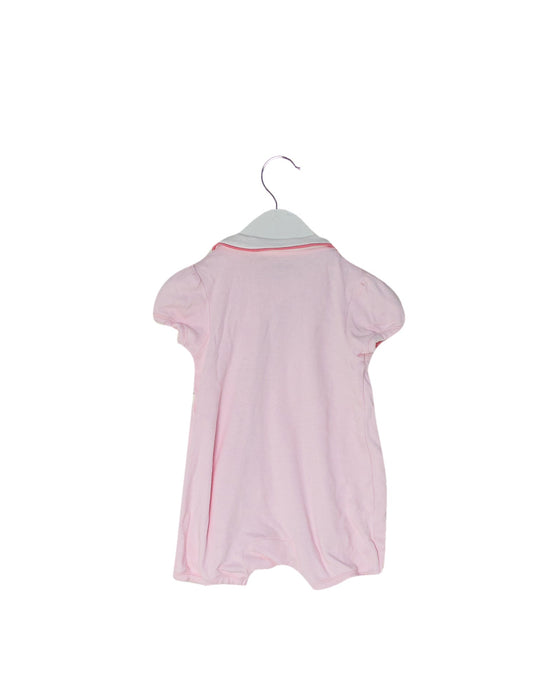 A Pink Short Sleeve Rompers from Mides in size 3-6M for girl. (Back View)