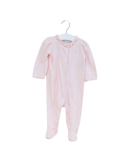 A Pink Long Sleeve Jumpsuits from Ralph Lauren in size 3-6M for girl. (Front View)