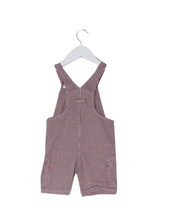 A Red Overall Shorts from Boboli in size 6-12M for boy. (Back View)