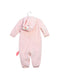 A Pink Long Sleeve Jumpsuits from Momonittu in size 0-3M for girl. (Back View)
