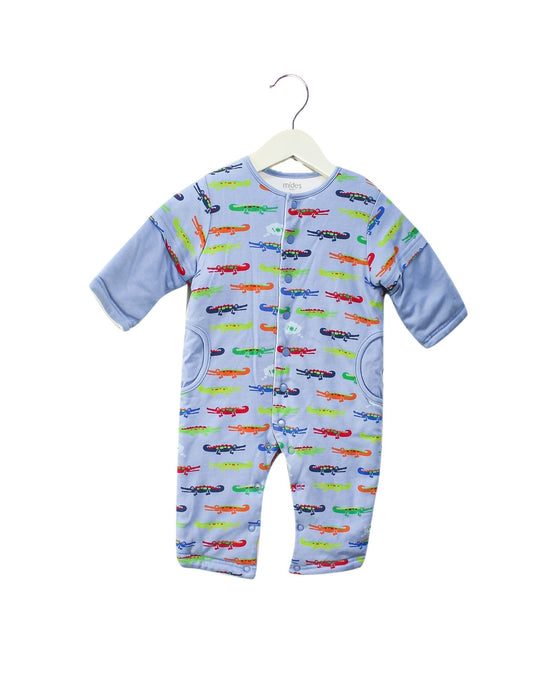 A Blue Long Sleeve Jumpsuits from Mides in size 6-12M for boy. (Back View)