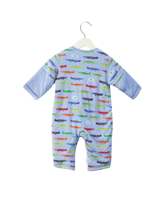 A Blue Long Sleeve Jumpsuits from Mides in size 6-12M for boy. (Back View)