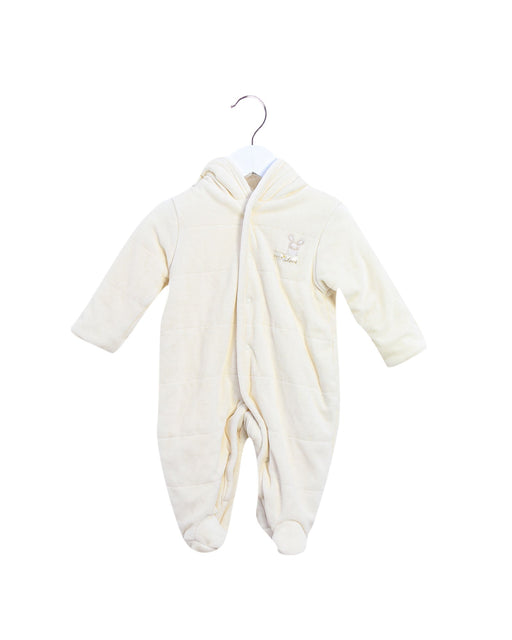 A Ivory Long Sleeve Jumpsuits from Natures Purest in size 0-3M for neutral. (Front View)
