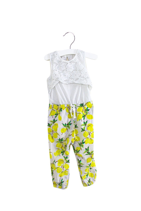 A White Sleeveless Jumpsuits from Gingersnaps in size 6-12M for girl. (Front View)