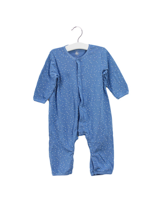 A Blue Long Sleeve Jumpsuits from Petit Bateau in size 6-12M for boy. (Front View)