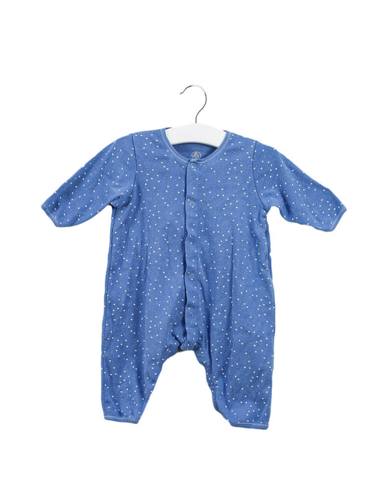 A Blue Long Sleeve Jumpsuits from Petit Bateau in size 0-3M for boy. 
