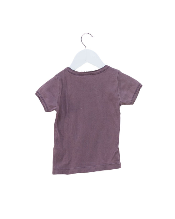 A Purple Short Sleeve T Shirts from Petit Bateau in size 2T for girl. (Back View)