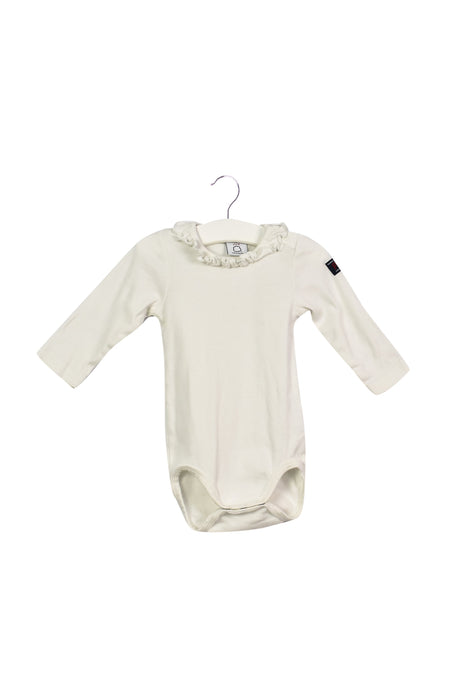 A White Long Sleeve Bodysuits from Polarn O. Pyret in size 3-6M for girl. (Front View)