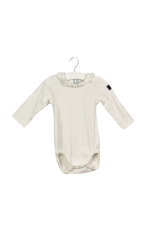 A White Long Sleeve Bodysuits from Polarn O. Pyret in size 3-6M for girl. (Front View)