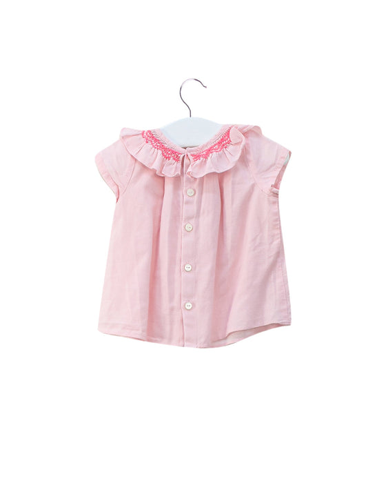 A Pink Short Sleeve Tops from Jacadi in size 3-6M for girl. (Back View)