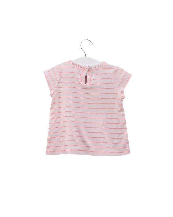 A Pink Short Sleeve T Shirts from Petit Bateau in size 3-6M for girl. (Back View)