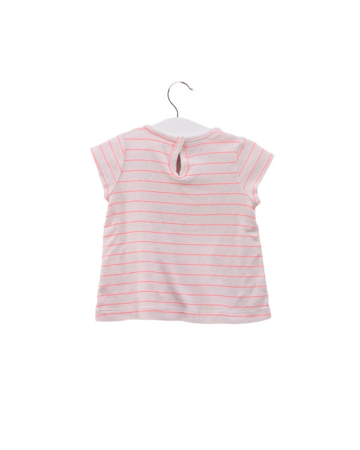 A Pink Short Sleeve T Shirts from Petit Bateau in size 3-6M for girl. (Front View)