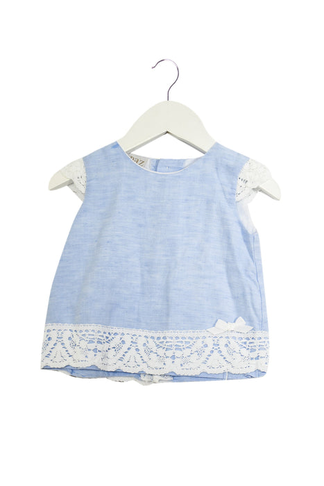 A Blue Short Sleeve Tops from Paz Rodriguez in size 6-12M for girl. (Front View)
