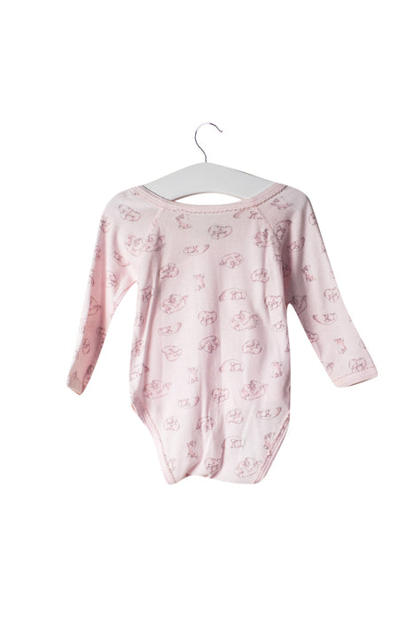 A Pink Long Sleeve Bodysuits from Petit Bateau in size 3-6M for girl. (Back View)