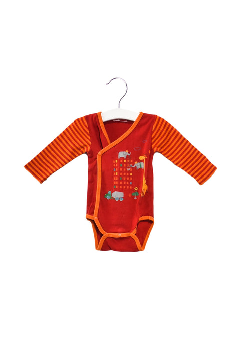 A Red Long Sleeve Bodysuits from DPAM in size 3-6M for girl. (Front View)