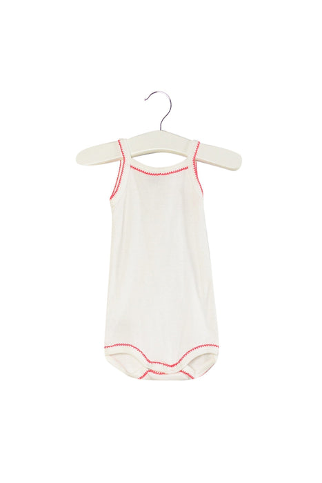 A White Long Sleeve Bodysuits from Petit Bateau in size 0-3M for girl. (Front View)