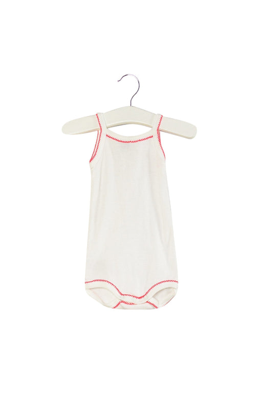 A White Long Sleeve Bodysuits from Petit Bateau in size 0-3M for girl. (Front View)