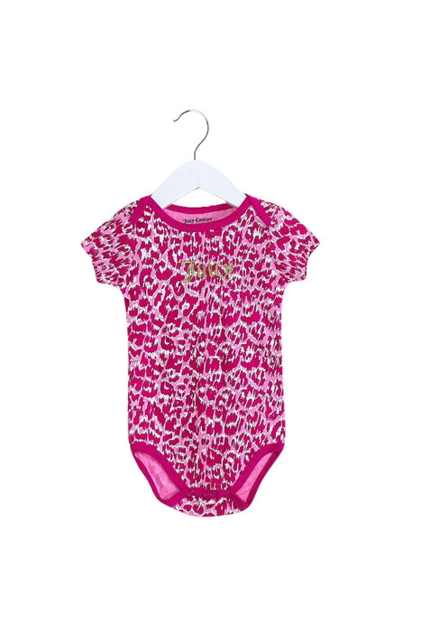 A Pink Short Sleeve Bodysuits from Juicy Couture in size 6-12M for girl. (Front View)