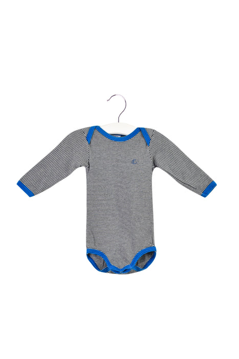 A Blue Long Sleeve Bodysuits from Petit Bateau in size 3-6M for neutral. (Front View)