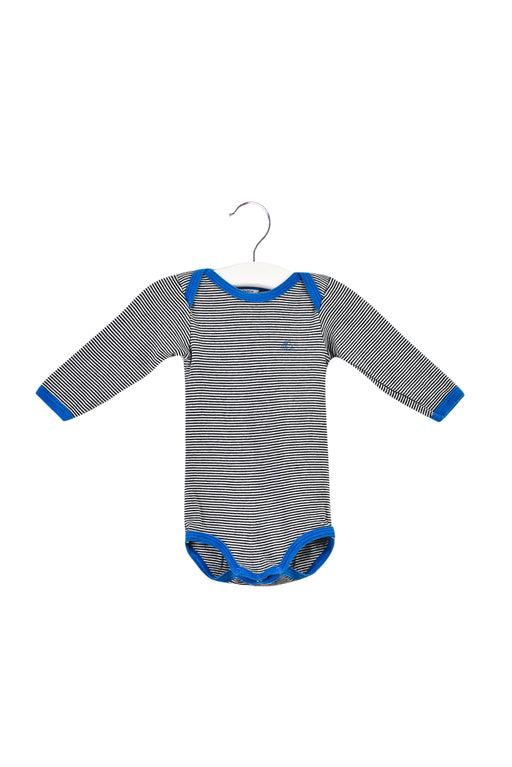 A Blue Long Sleeve Bodysuits from Petit Bateau in size 3-6M for neutral. (Front View)