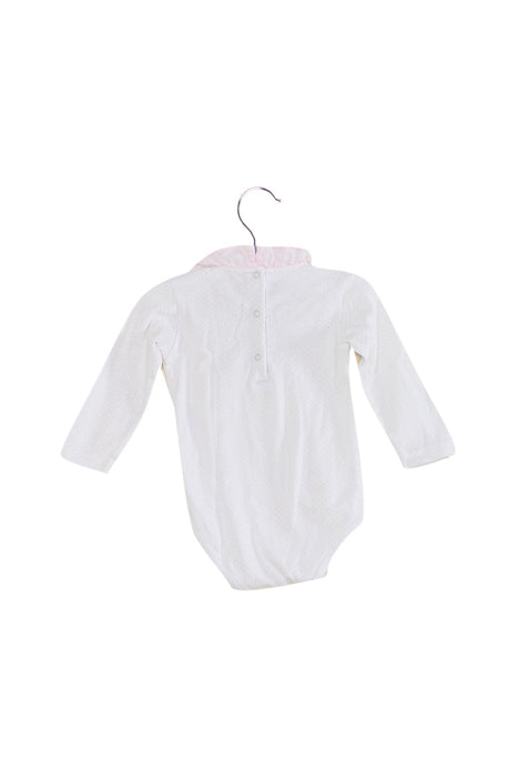 A White Long Sleeve Bodysuits from Purete du... Bebe in size 6-12M for girl. (Back View)