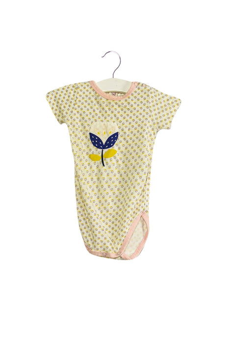A Blue Short Sleeve Bodysuits from Seed in size 3-6M for girl. (Front View)