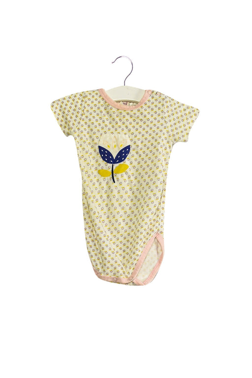 A Blue Short Sleeve Bodysuits from Seed in size 3-6M for girl. (Front View)