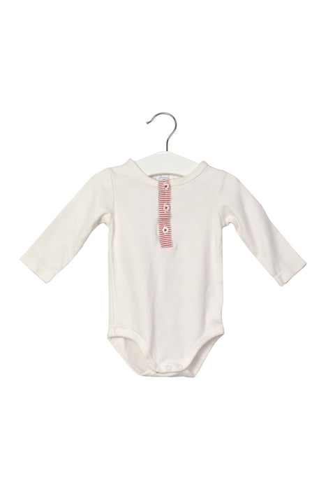 A White Long Sleeve Bodysuits from Jacadi in size 3-6M for girl. (Front View)