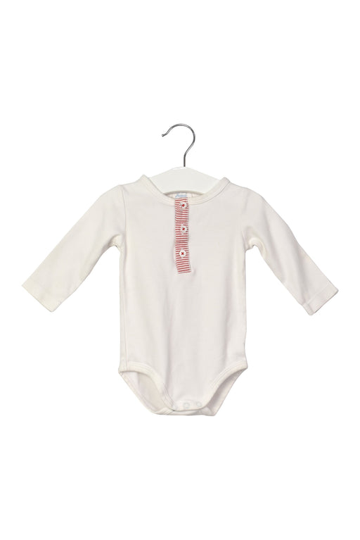 A White Long Sleeve Bodysuits from Jacadi in size 3-6M for girl. (Front View)