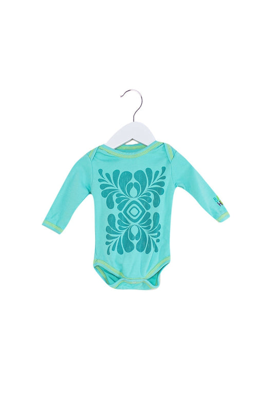 A Green Long Sleeve Bodysuits from Baby Hero in size 0-3M for girl. (Front View)