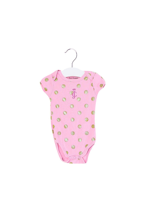 A Pink Short Sleeve Bodysuits from Juicy Couture in size 3-6M for girl. (Front View)