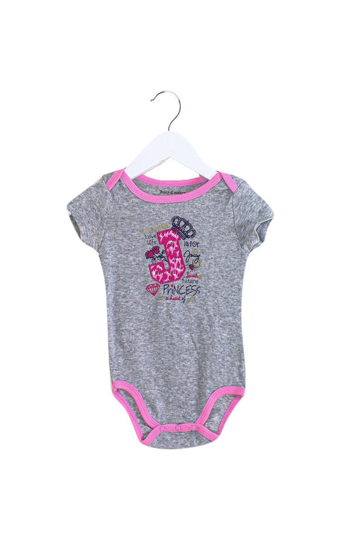 A Grey Short Sleeve Bodysuits from Juicy Couture in size 6-12M for girl. (Front View)