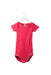 A Pink Short Sleeve Bodysuits from Petit Bateau in size 6-12M for girl. (Front View)