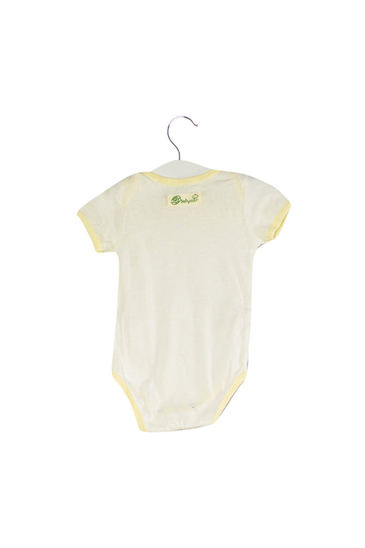 A White Short Sleeve Bodysuits from Babymio in size 3-6M for girl. (Front View)