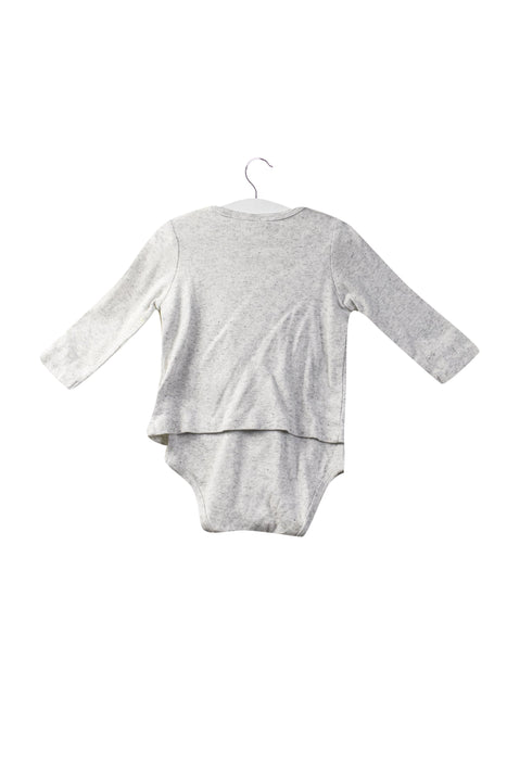 A Grey Long Sleeve Bodysuits from Seed in size 3-6M for girl. (Back View)