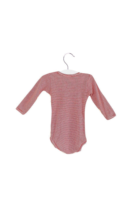 A Red Long Sleeve Bodysuits from Petit Bateau in size 6-12M for girl. (Back View)