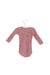 A Red Long Sleeve Bodysuits from Petit Bateau in size 6-12M for girl. (Back View)