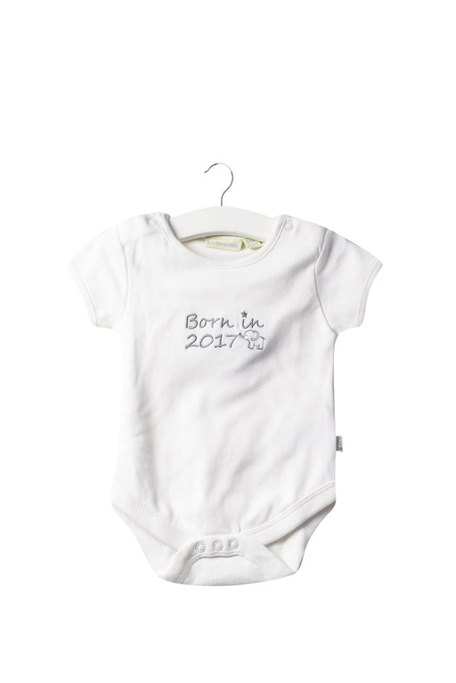 A White Short Sleeve Bodysuits from Jojo Maman Bébé in size 3-6M for neutral. (Front View)