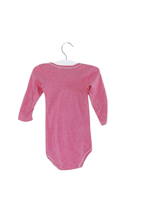 A Pink Long Sleeve Bodysuits from Petit Bateau in size 6-12M for girl. (Back View)
