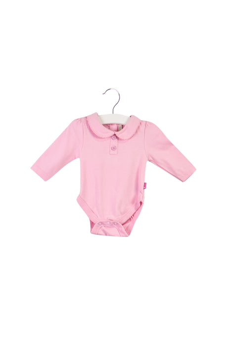 A Pink Long Sleeve Bodysuits from Jojo Maman Bébé in size 0-3M for girl. (Front View)