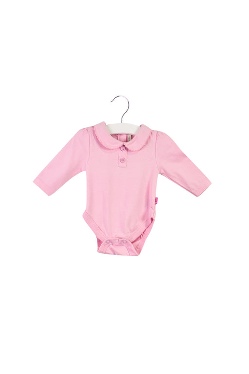 A Pink Long Sleeve Bodysuits from Jojo Maman Bébé in size 0-3M for girl. (Front View)