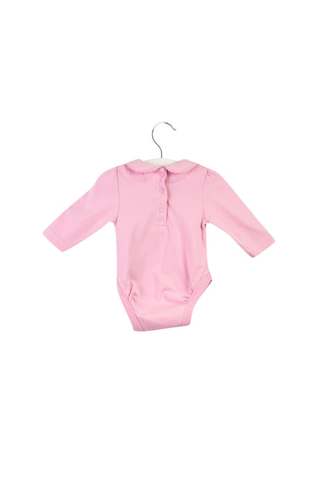 A Pink Long Sleeve Bodysuits from Jojo Maman Bébé in size 0-3M for girl. (Back View)