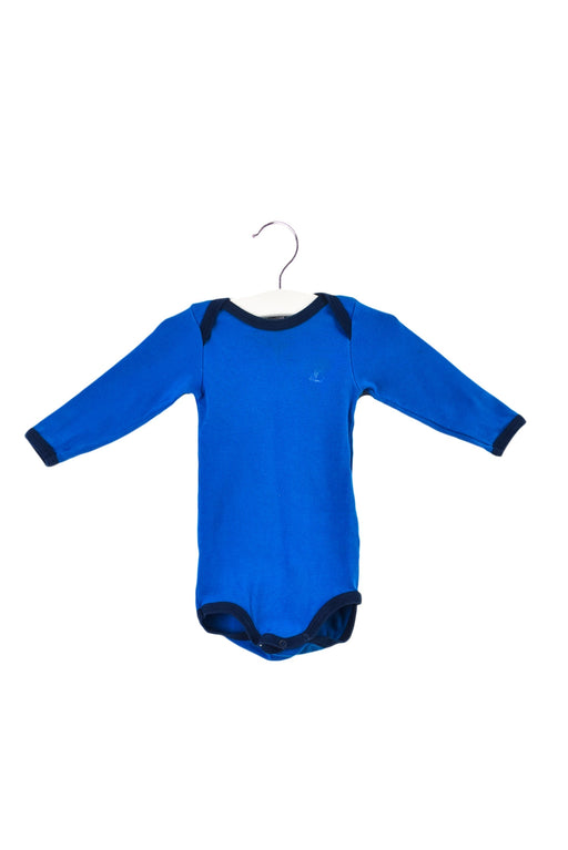 A Blue Long Sleeve Bodysuits from Petit Bateau in size 3-6M for neutral. (Front View)