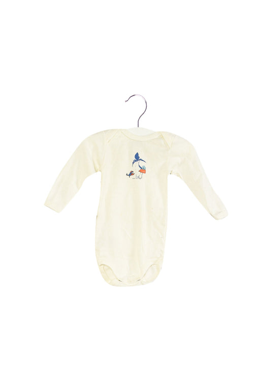 A White Long Sleeve Bodysuits from Petit Bateau in size 3-6M for girl. (Front View)
