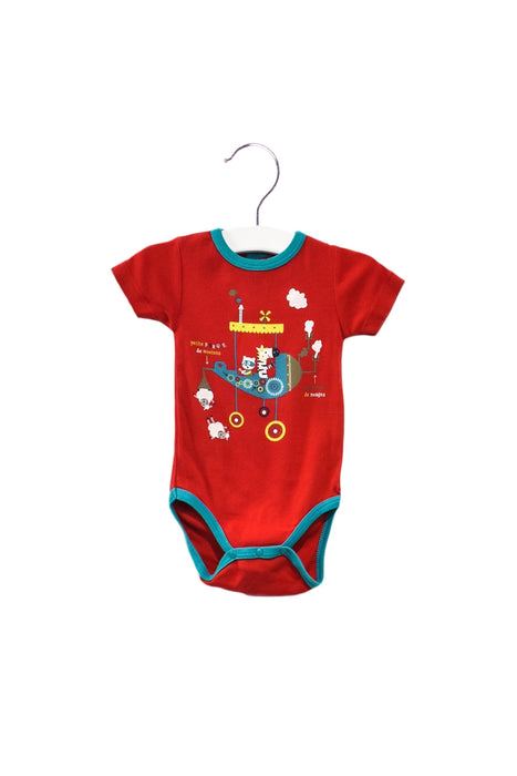 A Red Short Sleeve Bodysuits from DPAM in size 3-6M for girl. (Front View)