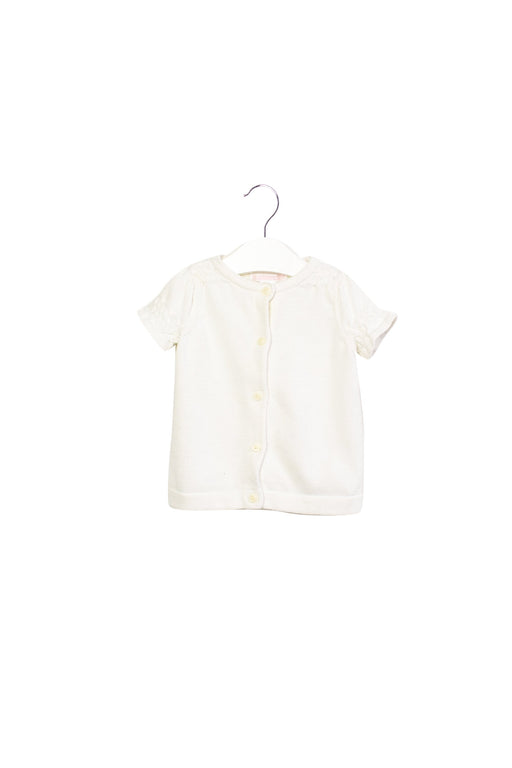 A White Cardigans from Janie & Jack in size 6-12M for girl. (Front View)