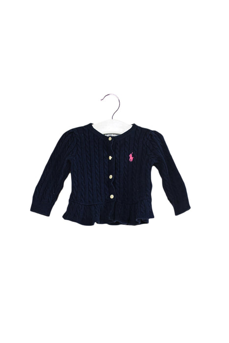 A Navy Cardigans from Ralph Lauren in size 3-6M for girl. (Front View)