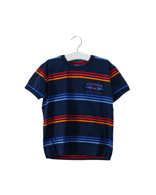 A Navy Short Sleeve T Shirts from Paul & Shark in size 4T for boy. (Front View)