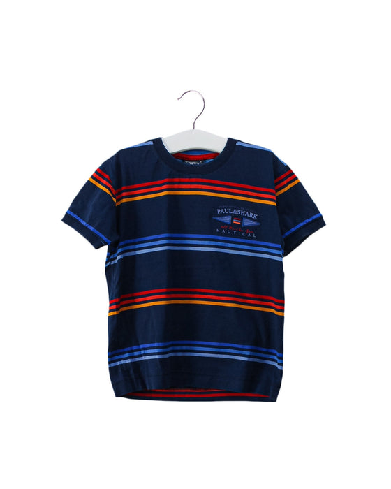 A Navy Short Sleeve T Shirts from Paul & Shark in size 4T for boy. (Front View)