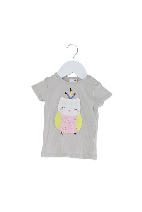 A Grey Short Sleeve T Shirts from Seed in size 0-3M for girl. (Front View)